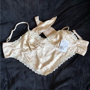 Elegant Cream Lace Bralette